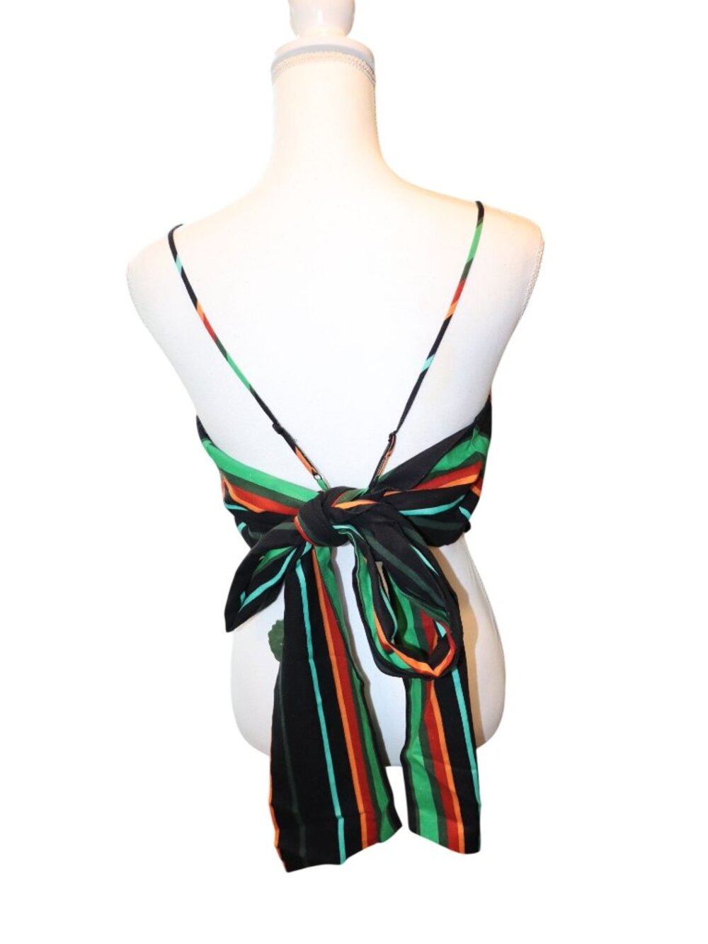 Farm Rio NWT Striped Multi-Color Crop Top, Size XL - Picture 3 of 5